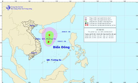 Dự báo hướng di chuyển của vùng áp thấp.